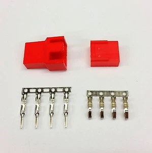 MALE & FEMALE 4 PIN PC FAN LED POWER CONNECTORS - 5 OF EACH- RED INC PINS - Picture 1 of 5