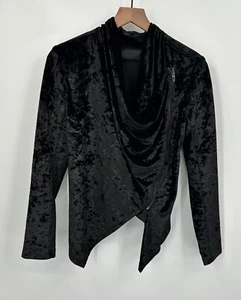 Chaqueta BlankNYC Terciopelo Aplastado Cuello Drapeado Cremallera Mujer Pequeña Manga Larga Moto - Imagen 1 de 9