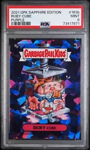 2021 GARBAGE PAIL KIDS SAPPHIRE 2 #163b RUBY Cube 03/10 PURPLE, PSA 9 -MINT, GPK - Bild 1 von 2