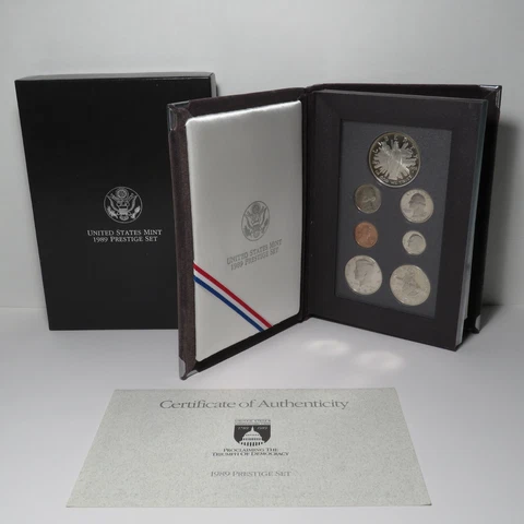 1989-S US Prestige Proof Set - Congress Bicentennial - 7-Coin w/ Box & COA Cover