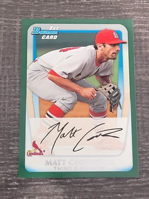 2011 Bowman Green Matt Carpenter #BP66 St Louis Cardinals 1st /450 - Image 1 of 4