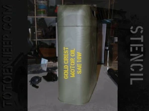 POCHOIR STENCIL MARQUAGE JERRYCAN JERRICAN HUILE 6 jeep willys dodge us ww2 - Imagen 1 de 1