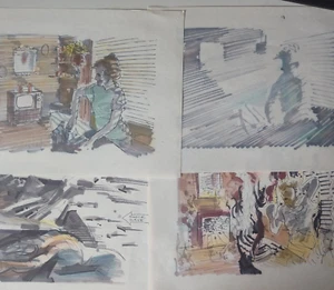 DER TAG NACH DEM FILM STORYBOARD PRODUKTION KUNST NUKLEARBOMBE CARL ALDANA SET 1983 - Bild 1 von 16