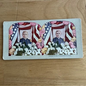 United States Stereo Card Admiral Evans Commander And Chief American Fleet - Picture 1 of 2