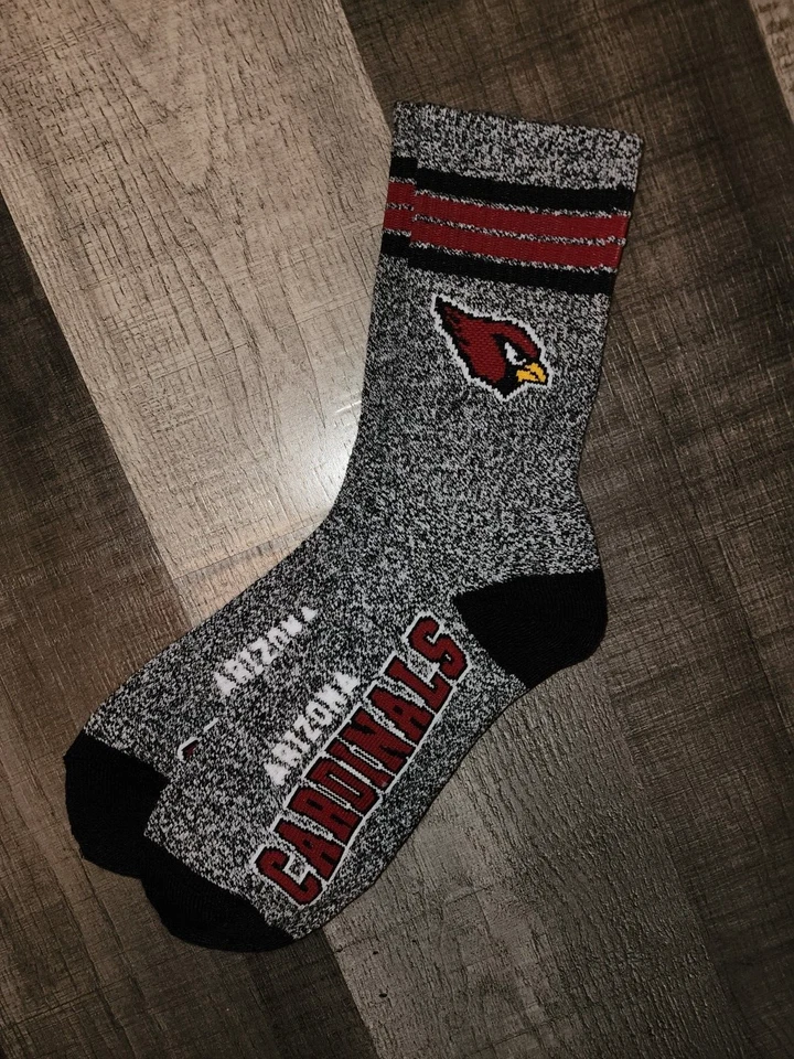 Arizona Cardinals Mens Marble Deuce Logo NFL Team Crew Socks Large T - Image 1 of 1