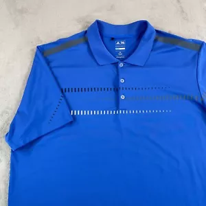ADIDAS Golf Polo Shirt Men 2XL Blue Striped Performance Wicking CoolMax SS NWOT - Picture 1 of 9