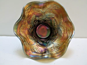 C. 1911 Fenton HOLLY Blue Carnival Glass Bowl - Picture 1 of 13