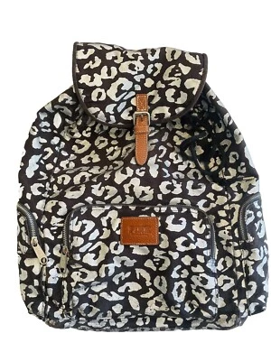 Victorias Secret PINK Full Size Black/Silver Animal Print Backpack - Image 1 of 4
