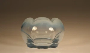 Vintage Deco Duncan Miller Glass Blue Opalescent Canterbury Rose Bowl c.1935 - Picture 1 of 1