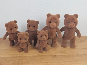 Vintage 1980s Sylvanian Families Timbertop Brown Bear Family Figures x6 - Picture 1 of 9
