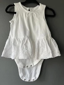 Baby Gap White Peplum Bodysuit 6-12 Months - Picture 1 of 4