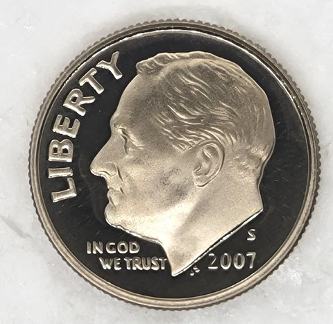 2007 S Clad Proof Roosevelt Dime Ultra-Cameo Clean Dark Fields FREE SHIPPING!! Cover