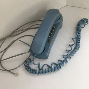 Vintage AT&T Design Line Model 140 Touch Tone Table Wall Corded Phone Blue READ - Picture 1 of 14