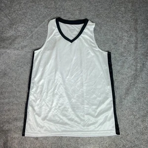 Augusta Womens Shirt Large White Black Tank Top Sports Active Stretch Gym Top - Picture 1 of 8