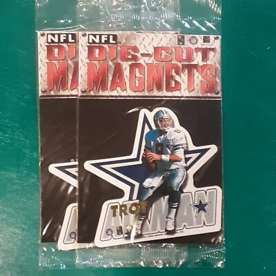 LOTE DE 2 IMANES TROQUELADOS VINTAGE TROY AIKMAN 1996 DALLAS COWBOYS NFL Foto 1 de 2