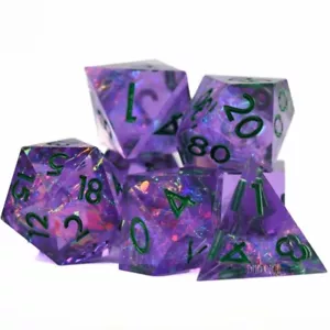 Juego de dados - Sombrilla de noche - Hecho a mano - 7 dados de resina - Imagen 1 de 5