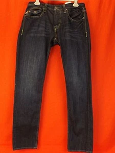 NUEVO CON ETIQUETAS VAQUEROS TAVERNITI SO VAQUEROS AZUL OSCURO NOCHE AZUL MARINO LAVADO RECTO 33 $200 - Imagen 1 de 12