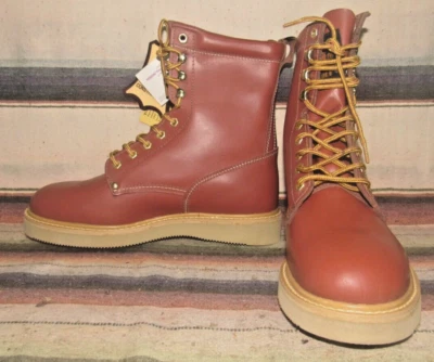 Mens Vintage Western Chief Lace Up Brown Leather Work Boots 12 EEE NEW in Box - Image 1 of 4