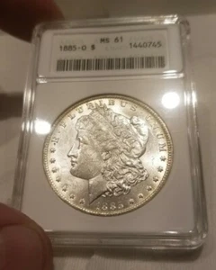 1885-O $1 Morgan Silver Dollar ANACS MS-61 Choice  - Picture 1 of 4