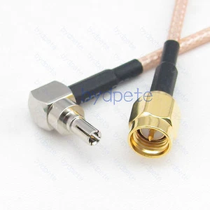 SMA male to CRC9 male 90 degree Right Angle RG316 Coaxial Cable Kable 50ohm Wifi - Picture 1 of 9