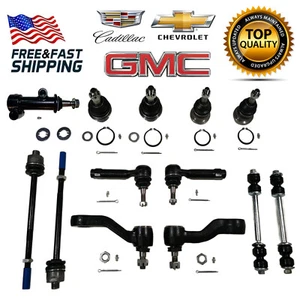 13 Pcs Front Suspension Kit Ball Joint Tie Rod End Sway Bar Pitman Arm Grooves - Picture 1 of 7