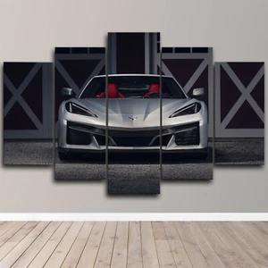 Chevy Corvette Super Sports Car Racing 5 Piece Canvas Wall Art Print Home Decor - Picture 1 of 4