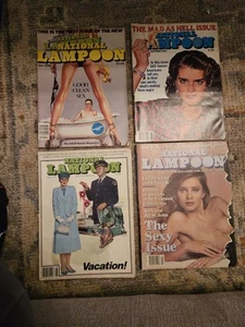 4 Vintage National Lampoon Magazines, 1980s Good Condition Brooke Shields - Picture 1 of 2
