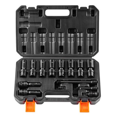 360 Degree Swivel Impact Socket Set 3/8" Socket Deep Universal Metric 10-19mm - Image 1 of 4