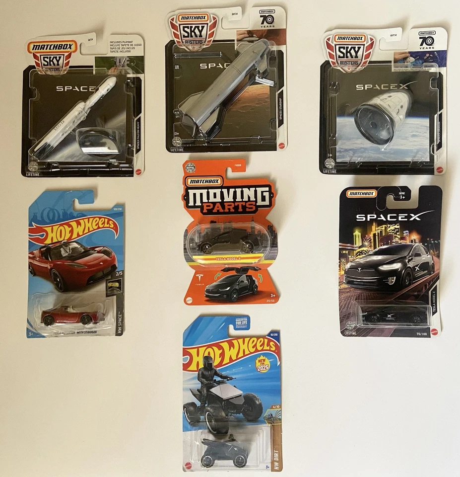 Matchbox Sky Busters SPACE X : DRAGON & STARSHIP & FALCON HEAVY (Lot of 7) Chase - Image 1 of 1