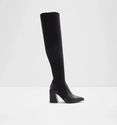 NUEVO SIN CAJA ALDO Flex Ganini Botas Negras Sobre la Rodilla Punta Punta Venta al por menor $180 Talla 7.5 Foto 1 de 4