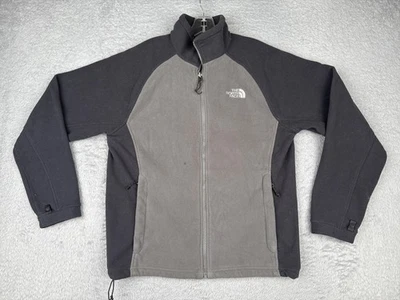 Chaqueta The North Face Para Hombre Gris Medio Negro Polar Cremallera Completa Logo Bordado Foto 1 de 4