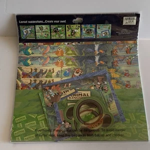 New Unopened Disney Animal Kingdom Scrapbooking Kit VTG Paper Sheets Stickers - Picture 1 of 9