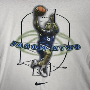 VTG 90s Jason Kidd Dallas Mavericks T-Shirt Nike Center Swoosh Made In USA - Picture 1 of 14