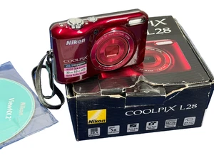 Nikon Coolpix L28 fotocamera digitale 20,1 MP 5x zoom rosso modalità automatica facile - Foto 1 di 22