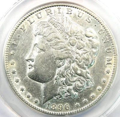 1896-S Morgan Silver Dollar $1 - Certified ANACS AU53 Details - Rare Date Coin! - Image 1 of 4