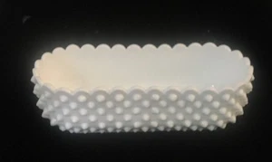 Vintage Fenton Milk Glass Hobnail Elongated Dish Planter 10” [126] - Picture 1 of 8