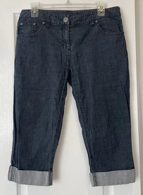 Mujer Talla 8 INC Estilo Capri Jeans Calce Curvilíneo Elástico Algodón Azul Oscuro Foto 1 de 4