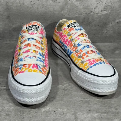 Tênis Converse All Star My Story plataforma com cadarço multicolorido feminino tamanho 5 - Imagem 1 de 4