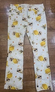 Anthropologie Pilcro & the Letterpress Gr. 27 Hi-Rise Bootcut Lemon Print Jeans - Bild 1 von 10
