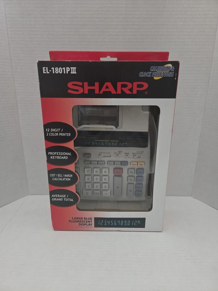 Sharp EL-1801V Printing Calculator - New In Box! - Image 1 of 4
