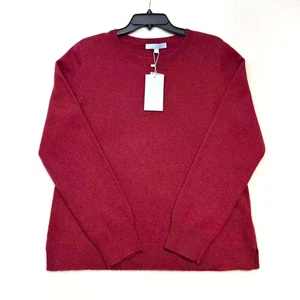 Antonio Melani 100% Kaschmir Pullover Damen L Zinfandel Burgund Rundhals Neu mit Etikett - Bild 1 von 7