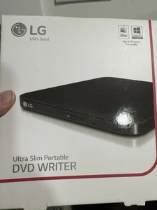 LG SP80NB80 Ultra Slim Portable External Drive DVD Writer, Playback Mac/PC - Photo 1/3