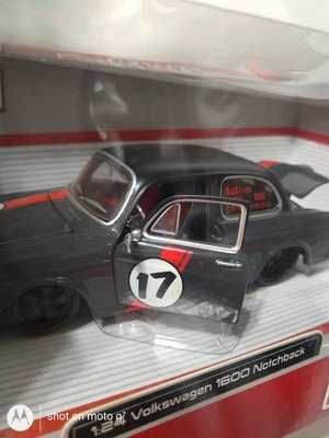 Maisto All Stars Volkswagen 1600 Notchback VW  Dark Grey Metallic Black 1:24  - Image 1 of 4