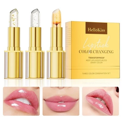 3pcs Transferproof Color Changing Lipstick, Warm Change Glossy Lip Gloss Women - Image 1 of 4