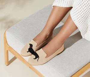 Vivaia Audrey Round Toe Embroidered Dog Slipper Flats Halbschuhe US 5,5 EU 35,5 - Bild 1 von 15