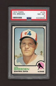 Topps béisbol 1973 # 173 Hal Breeden PSA 8 - Imagen 1 de 2