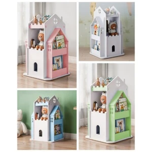 3 Tier Bookcase 360° Rotating Book Shelf Rack Storage Children Kids Bookshelf - Picture 1 of 18