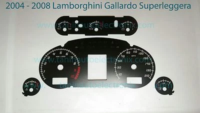 2004 - 2008 兰博基尼 Gallardo Superleggera 速度计覆盖黑色 — 第 1/2 张图片