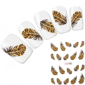 Tattoo Nail Art Aufkleber Feder Leopard Feather Nagel Sticker Neu! - Picture 1 of 3