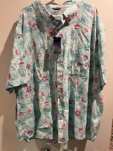 IZOD Saltwater Mens Big & Tall Beach Floral Performance Shirt Pockets Size 4XL - Picture 1 of 5